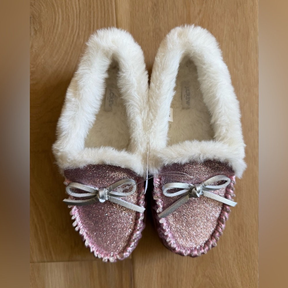 J. Crew Girls' Glitter Moccasin slippers - BS628 - Size 13 - NWT - Picture 6 of 8
